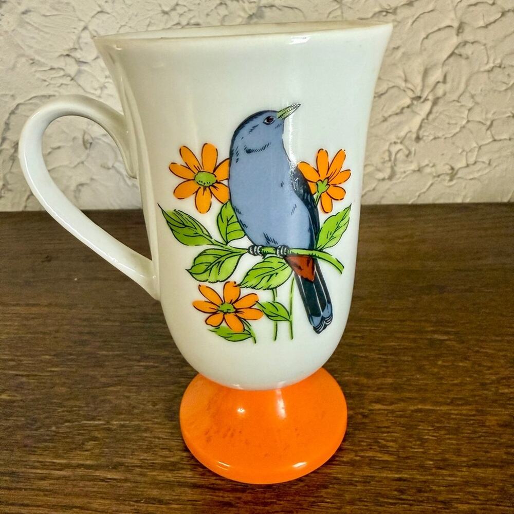Colorful Bird Design Ceramic Mugs - Set of 4 - Picture 2 of 6